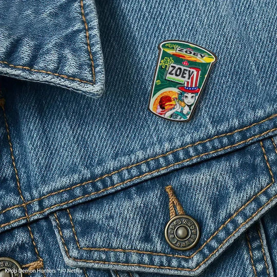 Cinereplicas Pin Badge - Zoey Hamburger Noodles - K-Pop Demon Hunters