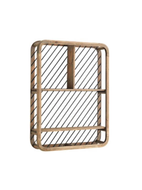 Shelf Madam Stoltz Diagonal Bamboo Dark Brown Black 61 X 13.5 X 80.5 Cm