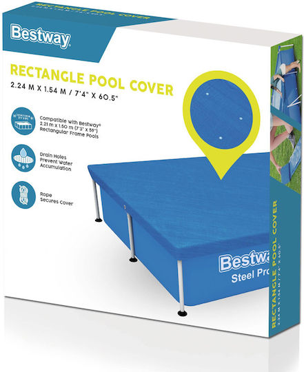 Bestway Rectangular Pool Cover Flowclear 221x150cm 1pcs