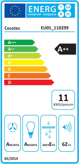 Cecotec Bolero Flux TT Hotă Tip Coș de Fum Recirculare 60cm Neagră