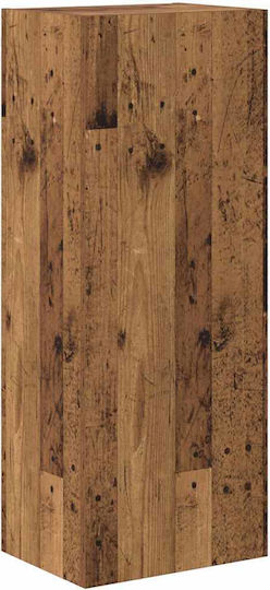 Wall Mount Living Room Cabinet Made of Particle Board Old Wood 40.5x30x102cm