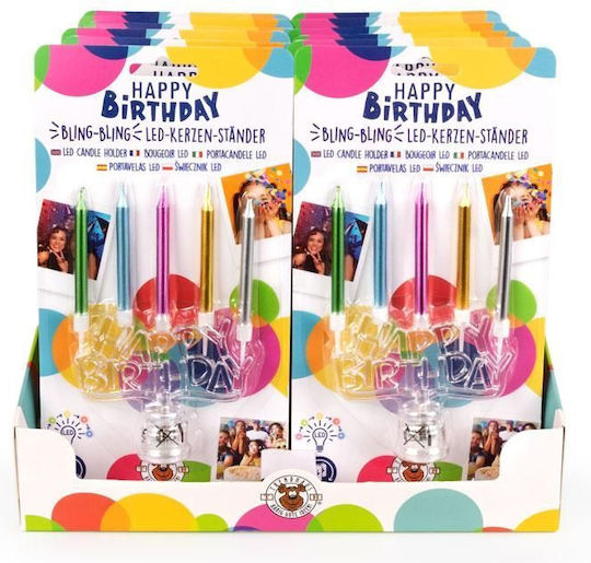 Κηροπήγιο Led Ηappy Birthday 5 Μεταλλικά Κεριά Trend 961969