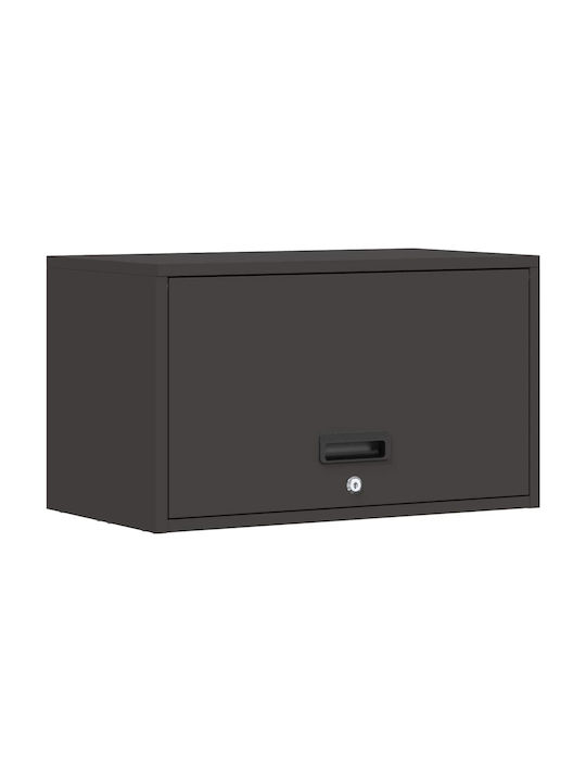 Wall Mounted Living Room Cabinet Made of Black Metal 60x33x35cm