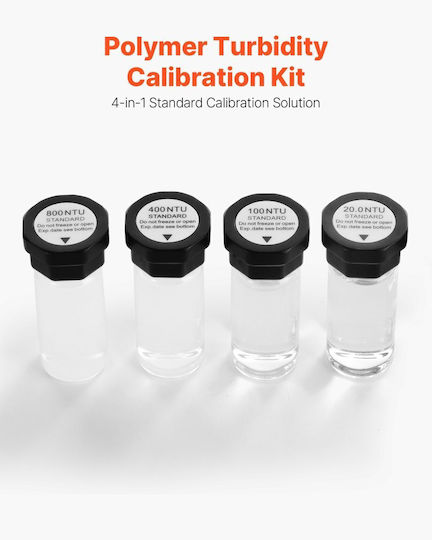 Vevor Turbidity Calibration Solution Set 20 100 400 800 NTU 20 ml Each 4 Pieces Standard Turbidity Solution Turbidimeter TN2000 Protective Shockproof Sealed Bottle Design