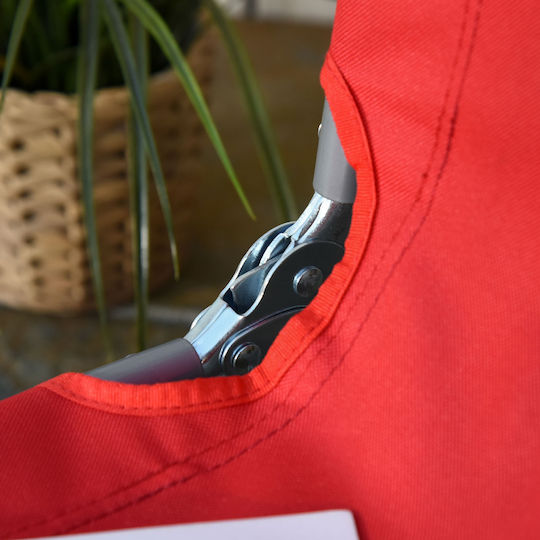 Foldable Metallic Beach Sunbed Red 187x55x24cm