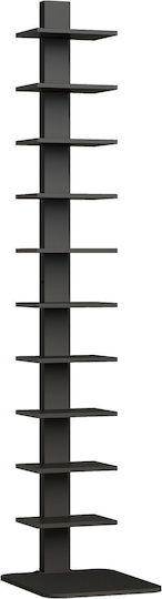 Γωνιακή Βιβλιοθήκη Μαύρη 34.5x41.5x163.5εκ. 836-667V00BK
