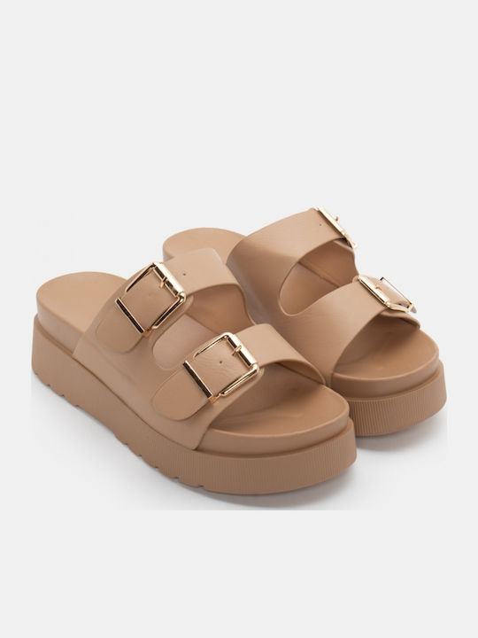 Γυναικεία Σανδάλια Flatforms Μπεζ