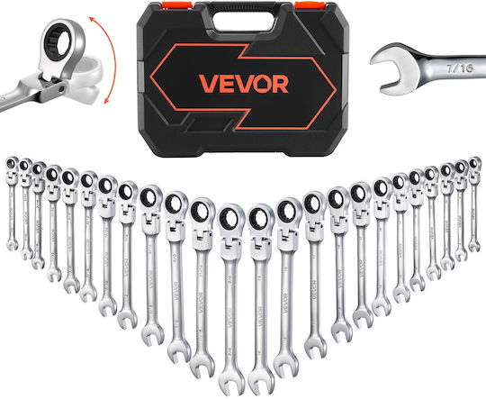 Vevor Set of Screwdrivers Flex Head Sockets 24 Pieces Sae & Metric 72 Teeth Cr-v Steel Storage Case Zxbstzyts24pxgdiw001v0