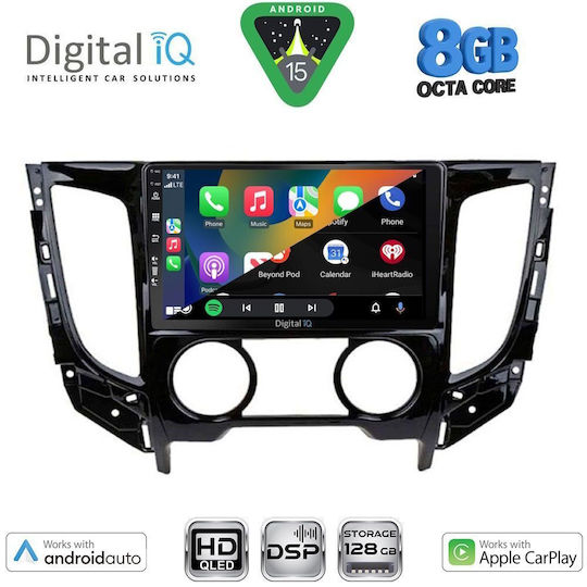 Digital IQ Car Audio System for Mitsubishi L200 2015-2019 with A/C Bluetooth USB Wi-Fi GPS Apple CarPlay Android Auto with 9 Inch Touch Screen