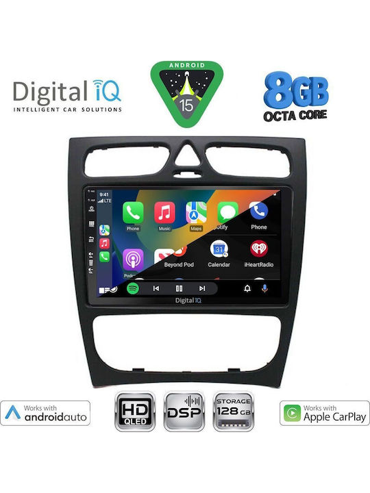 Digital IQ Car Audio System for Mercedes-Benz C Class 1999-2004 (Bluetooth/USB/WiFi/GPS/Apple CarPlay/Android Auto) with 9" Touch Screen