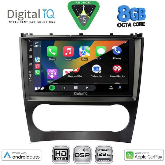 Digital IQ Ηχοσύστημα Αυτοκινήτου για Mercedes-Benz CLK Class 2004-2008 (Bluetooth/USB/WiFi/GPS/Apple-Carplay/Android-Auto) με Οθόνη Αφής 9"