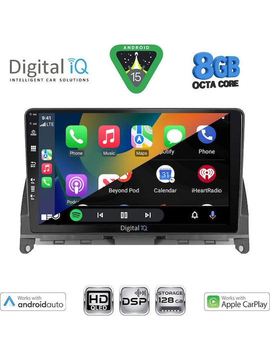 Digital IQ Car Audio System for Mercedes-Benz C Class 2007-2011 (Bluetooth/USB/WiFi/GPS/Apple CarPlay/Android Auto) with 9" Touch Screen