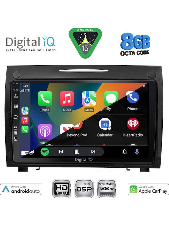 Digital IQ Car Audio System for Mercedes-Benz SLK 2004-2010 Bluetooth USB WiFi GPS Apple CarPlay Android Auto with 9" Touch Screen