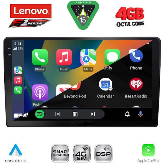 Lenovo Car Audio System for Audi A4 2008-2015 (Bluetooth/USB/WiFi/GPS/Apple CarPlay/Android Auto) with 10" Touch Screen
