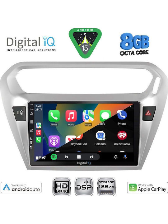 Digital IQ Car Audio System for Peugeot 301 Citroen C-Elysee 2012-2018 with Touch Screen 9" Bluetooth USB Wi-Fi GPS Apple CarPlay Android Auto