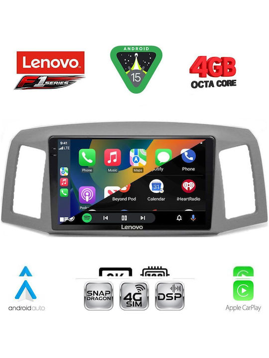 Lenovo Car Audio System for Jeep Grand Cherokee 2005-2007 (Bluetooth/USB/WiFi/GPS/Apple CarPlay/Android Auto) with 10" Touch Screen