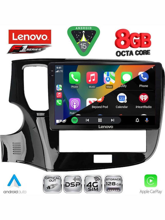 Lenovo Car Audio System for Mitsubishi Outlander 2020-2022 Bluetooth USB WiFi GPS Apple CarPlay Android Auto with 10" Touch Screen