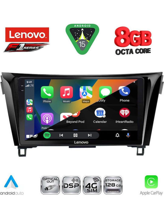 Lenovo Car Audio System for Nissan Qashqai / X-Trail 2014-2021 Bluetooth USB WiFi GPS Apple CarPlay Android Auto with 10" Touch Screen