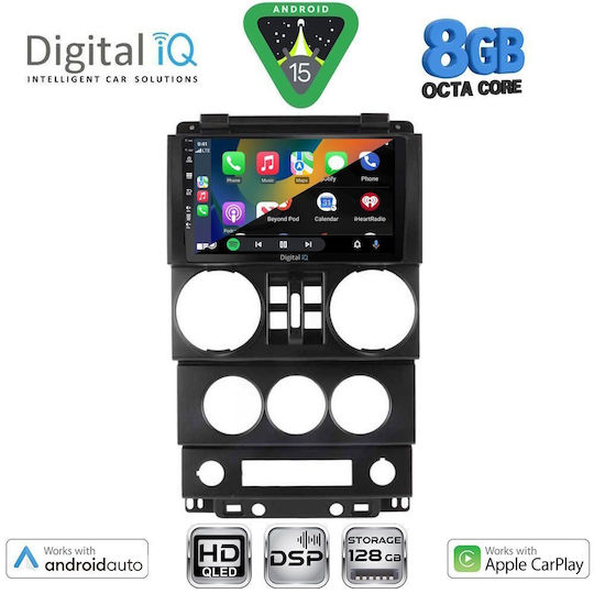 Digital IQ Ηχοσύστημα Αυτοκινήτου για Jeep Wrangler 2006-2011 (Bluetooth/USB/WiFi/GPS/Apple-Carplay/Android-Auto) με Οθόνη Αφής 9"