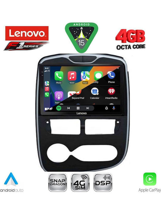 Lenovo Car Audio System for Renault Clio 2012-2015 (Bluetooth/USB/WiFi/GPS/Apple CarPlay/Android Auto) with 10" Touch Screen