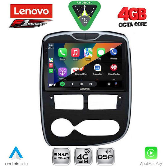 Lenovo Car Audio System for Renault Clio 2012-2015 (Bluetooth/USB/WiFi/GPS/Apple CarPlay/Android Auto) with 10" Touch Screen