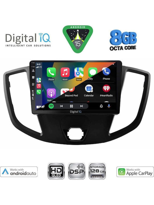 Digital IQ Car Audio System for Ford Transit 2014-2020 Bluetooth USB WiFi GPS Apple CarPlay Android Auto with 9" Touch Screen