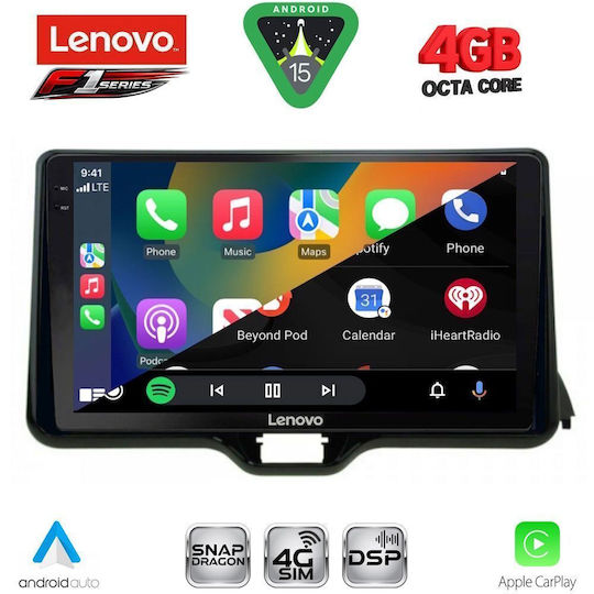 Lenovo Car Audio System for Toyota Yaris Mazda 2 2020 Bluetooth USB WiFi GPS Apple CarPlay Android Auto with 10" Touch Screen