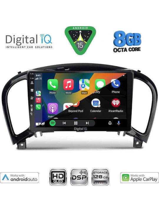 Digital IQ Car Audio System for Nissan Juke 2009-2020 (Bluetooth/USB/WiFi/GPS/Apple CarPlay/Android Auto) with 9" Touch Screen