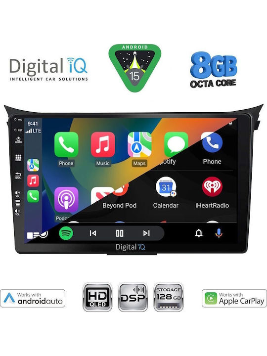Digital IQ Car Audio System for Hyundai i30 2012-2017 Bluetooth USB WiFi GPS Apple CarPlay Android Auto with 9" Touch Screen