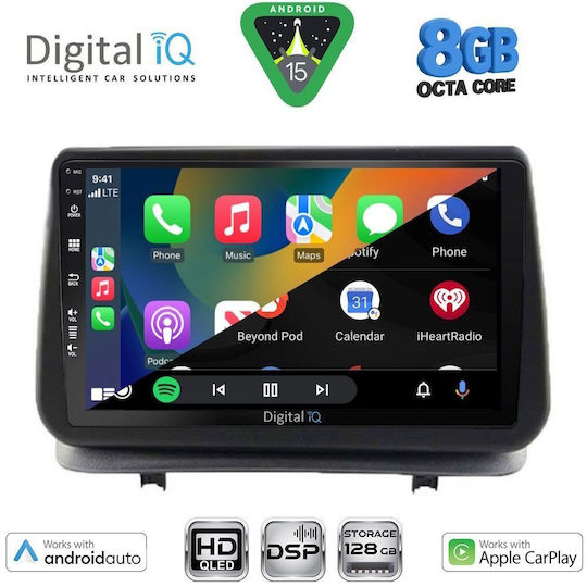 Digital IQ Car Audio System for Renault Clio 2005-2011 Bluetooth USB WiFi GPS Apple CarPlay Android Auto with 9" Touch Screen