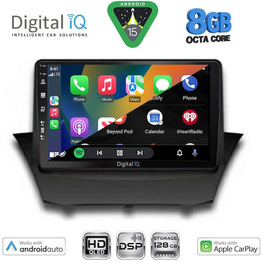 Digital IQ Car Audio System for Ford Fiesta 2008-2017 (Bluetooth/USB/WiFi/GPS/Apple CarPlay/Android Auto) with 9" Touch Screen