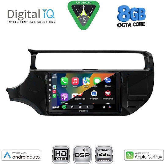 Digital IQ Ηχοσύστημα Αυτοκινήτου για Kia Rio 2015-2018 (Bluetooth/USB/WiFi/GPS/Apple-Carplay/Android-Auto) με Οθόνη Αφής 9"