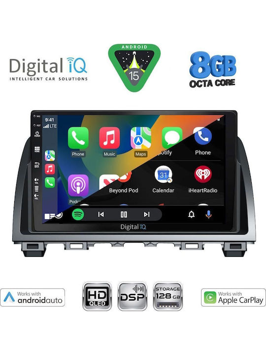 Digital IQ Auto-Audiosystem für Mazda 6 2012-2017 (Bluetooth/USB/Eingebautes Wi-Fi / GPS / Apple CarPlay / Android Auto) mit 9 Zoll Touchscreen