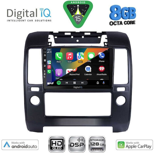Digital IQ Car Audio System for Nissan Navara 2006-2011 with A/C Bluetooth USB Wi-Fi GPS Apple CarPlay Android Auto 9-Inch Touch Screen