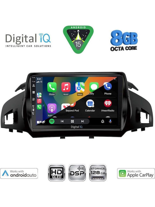 Digital IQ Car Audio System for Ford Kuga / C-Max 2013-2019 (Bluetooth/USB/WiFi/GPS/Apple CarPlay/Android Auto) with 9" Touch Screen