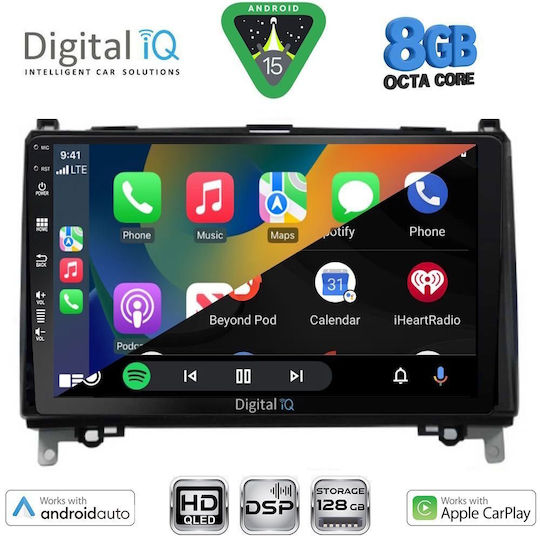 Digital IQ Car Audio System for Mercedes-Benz Sprinter / Vito 2007-2019 (Bluetooth/USB/WiFi/GPS/Apple CarPlay/Android Auto) with 9" Touch Screen