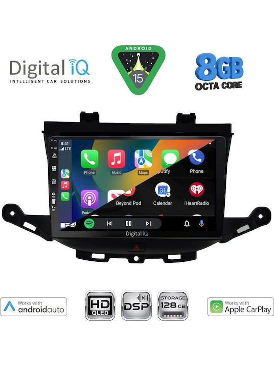 Digital IQ Car Audio System for Opel Astra 2015-2023 Bluetooth USB WiFi GPS Apple CarPlay Android Auto with 9" Touch Screen