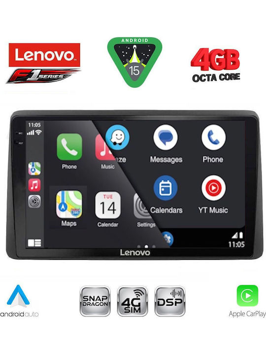 Lenovo Car Audio System for Dacia Duster 2019 (Bluetooth/USB/WiFi/GPS/Apple CarPlay/Android Auto) with 10" Touch Screen