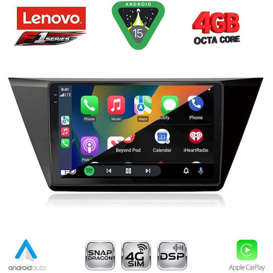 Lenovo Car Audio System for Volkswagen Touran 2016 (Bluetooth/USB/WiFi/GPS/Apple CarPlay/Android Auto) with 10" Touch Screen