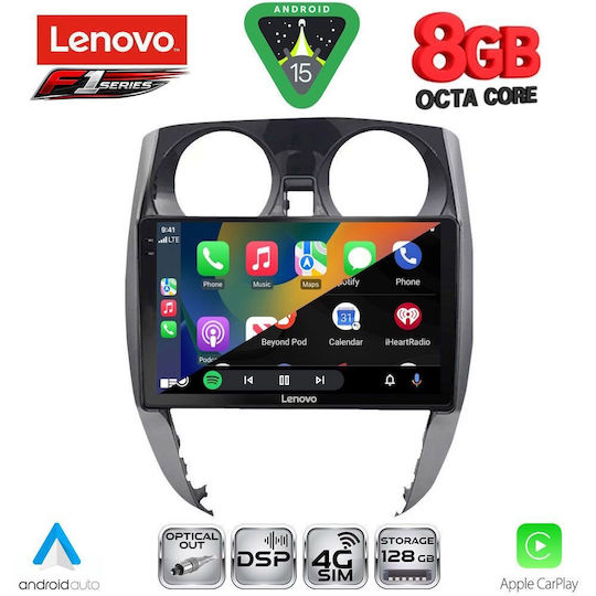 Lenovo Ηχοσύστημα Αυτοκινήτου για Nissan Note 2012-2020 (Bluetooth/USB/WiFi/GPS/Apple-Carplay/Android-Auto) με Οθόνη Αφής 10"