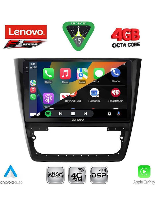 Lenovo Car Audio System for Skoda Yeti 2014-2018 (Bluetooth/USB/WiFi/GPS/Apple CarPlay/Android Auto) with 10" Touch Screen