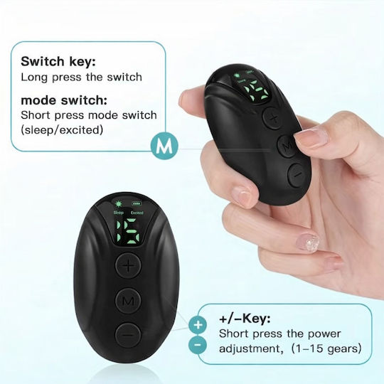 Adjustable Mini Device with Microcurrent Technology for Sleep Improvement and Instant Relaxation in Black Color