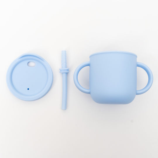 Brivoo Baby- und Kinder-Essgeschirr aus Hellblauer Silikon 6er Set für 6+ Monate