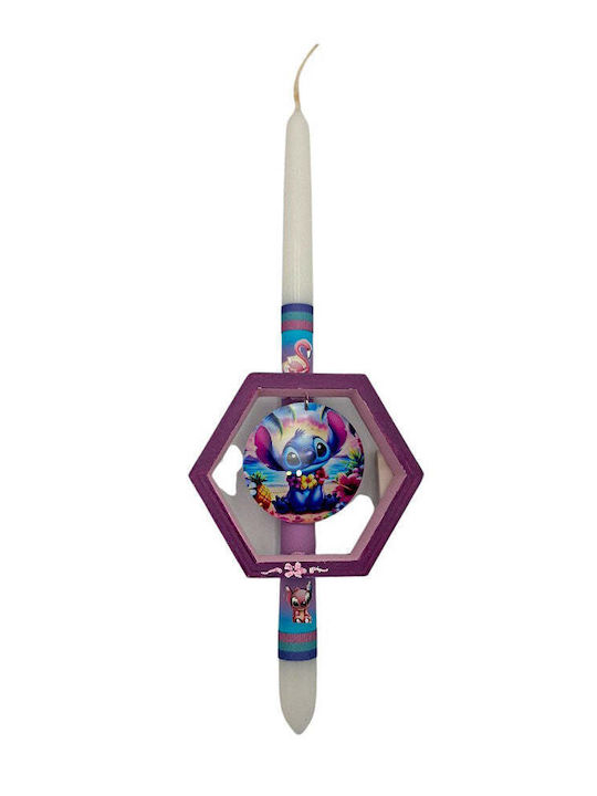 Purple Candle Frame Stitch 35 Cm