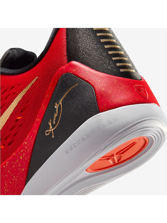 Kobe 9 EM Elite Low EM Protro "China" Low Basketball Shoes University Red / Metallic Gold / Black