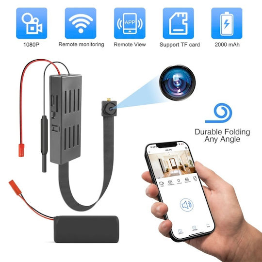 WiFi Spionagekamera 1080p mit Speicherkartensteckplatz
