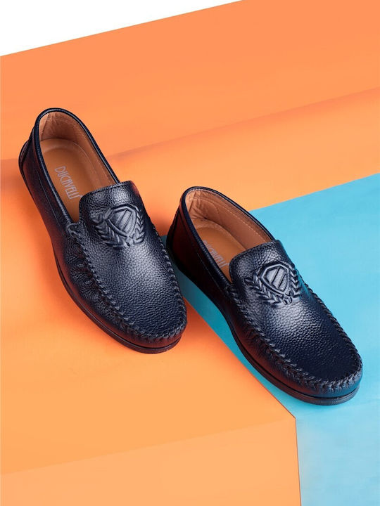 Leder Herren Mokassins in Blauen Farbe