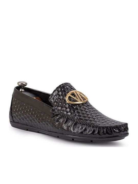 Leder Herren Mokassins in Schwarz Farbe