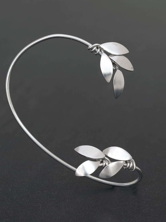 Ohrring Ear Cuff Blätter Olive Versteckt Linkes Ohr Handgefertigt Rosé Vergoldet Silber 925