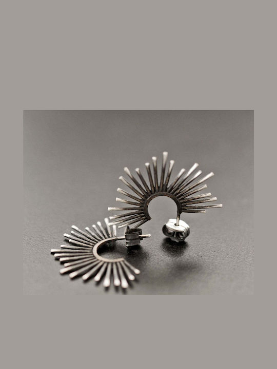 Ohrringe Stecknadelverschluss Ringe Strahlen Handgefertigt Rosa Vergoldetes Silber 925